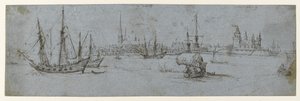 View of Elsinore and Kronborg Castle; A Study of Ships Under Sail, 1615-29